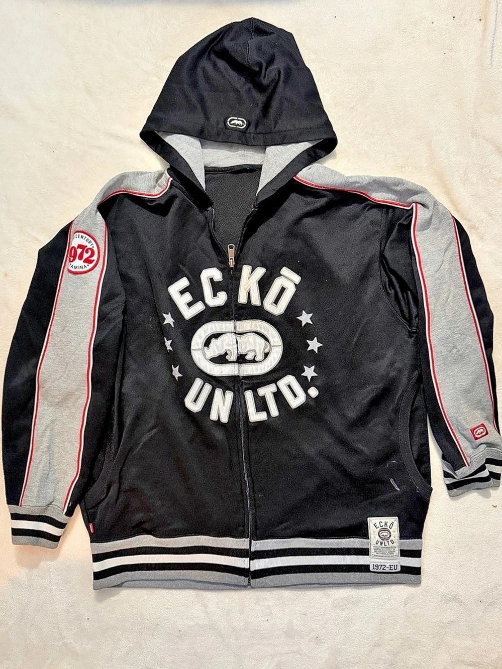 Ecko Unltd. Full Zip Hoodie 1972 Black & Gray XXL